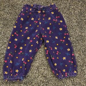 Playette Purple Floral Corduroy Pants